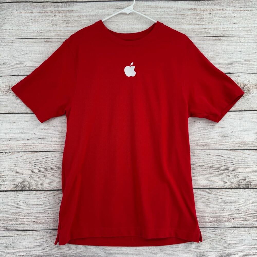 Apple Employee Knit Short Sleeve T-Shirt Men's‎ Size Medium Red
